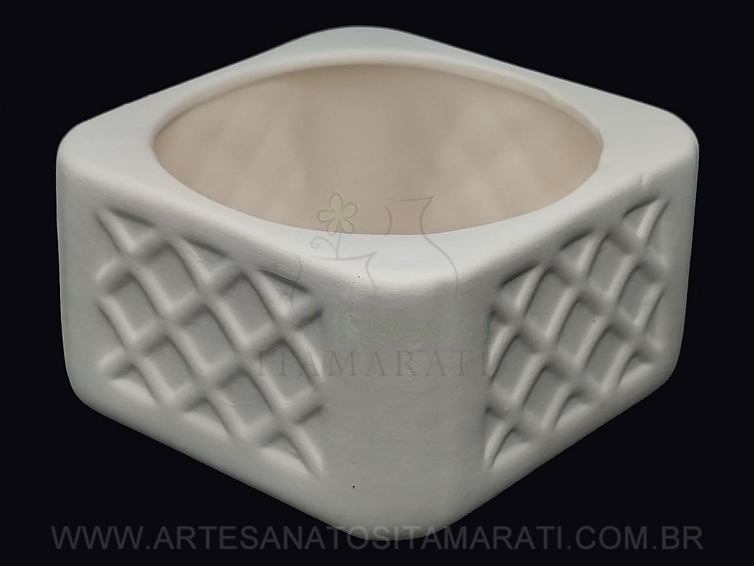 Detalhes do produto Cachepô Violeta Xadrez